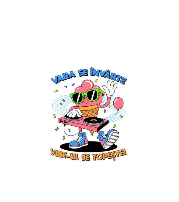 Vara se învârte model alb pe tricou