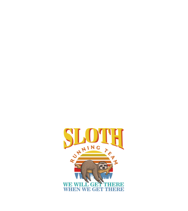 SLOTH running team model alb pe tricou