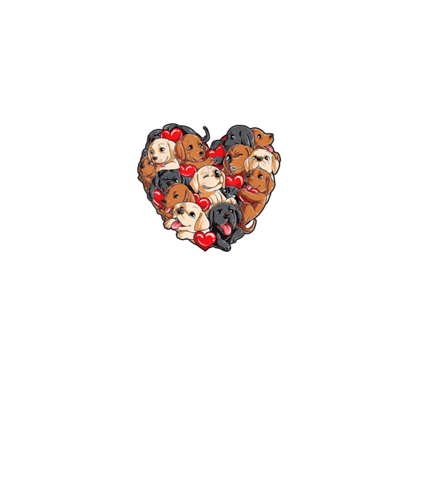 Puppy Heart model negru pe tricou