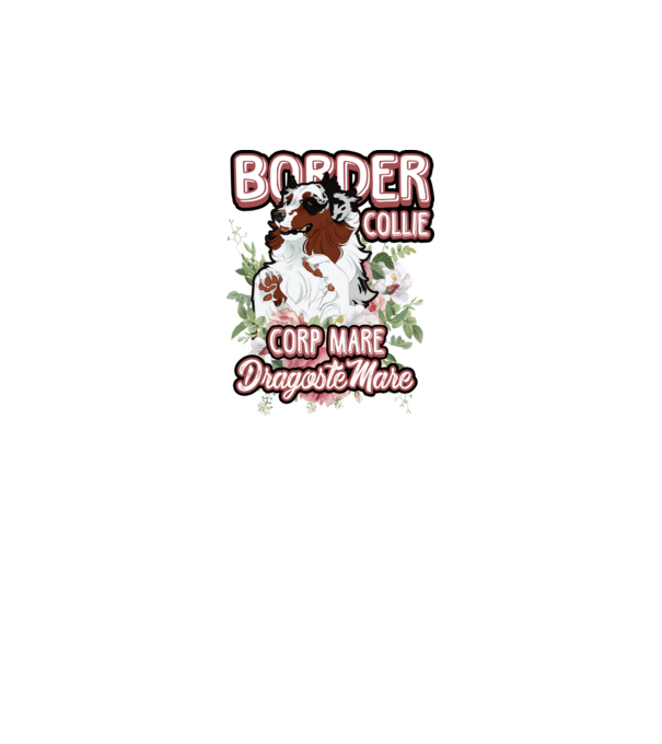border collie - multă blană multă dragoste model alb pe tricou