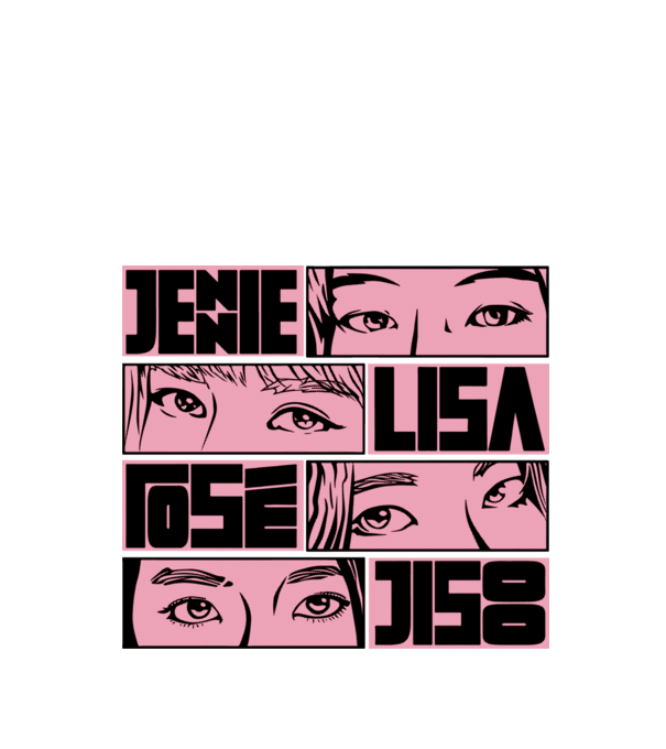 BlackPink manga model negru pe tricou