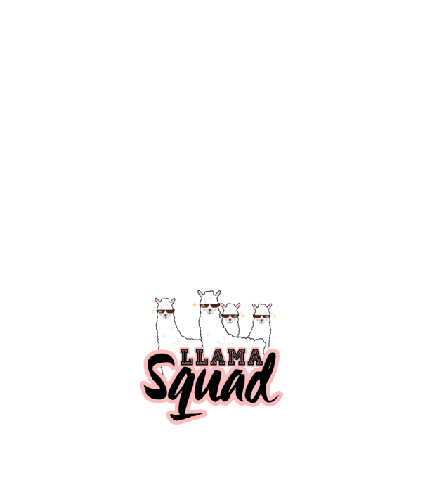Llama squad model alb pe tricou