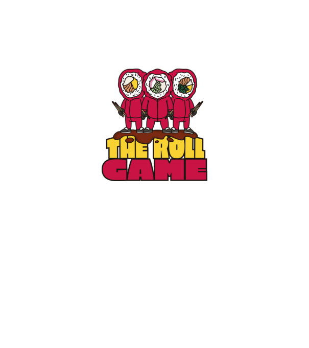 the roll game squid game model alb pe tricou