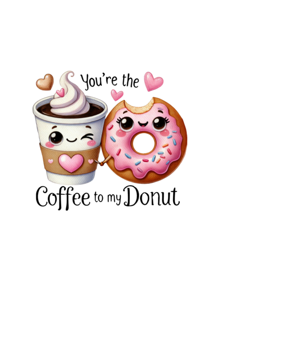 Coffee to my Donut model alb pe tricou