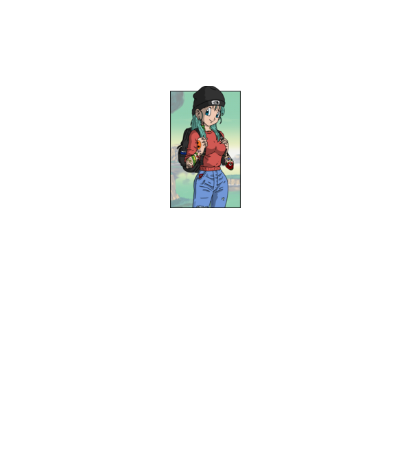 dragon ball bulma model roșu pe tricou