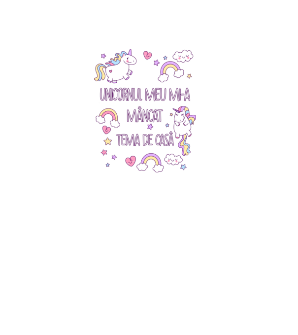 Unicornul meu mi-a mâncat tema de casă model gri pe tricou