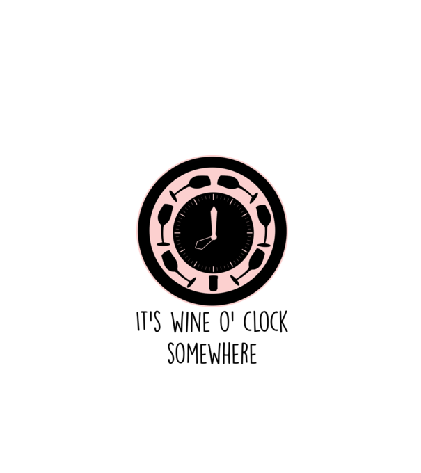 Wine o clock model alb pe tricou