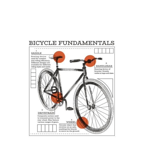 Bicycle fundamentals model alb pe tricou