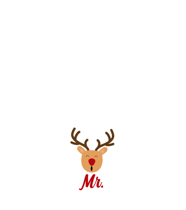 Mr. Reindeer Christmas couple model roz deschis pe tricou