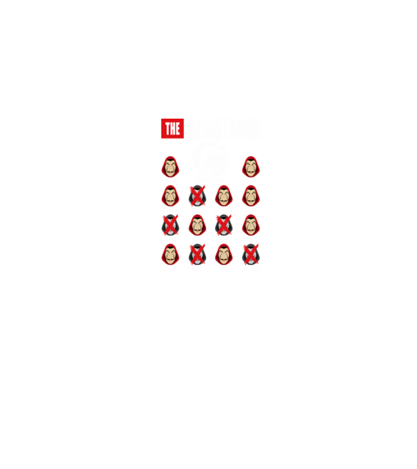 the resistance la casa de papel model albastru jeanși pe tricou