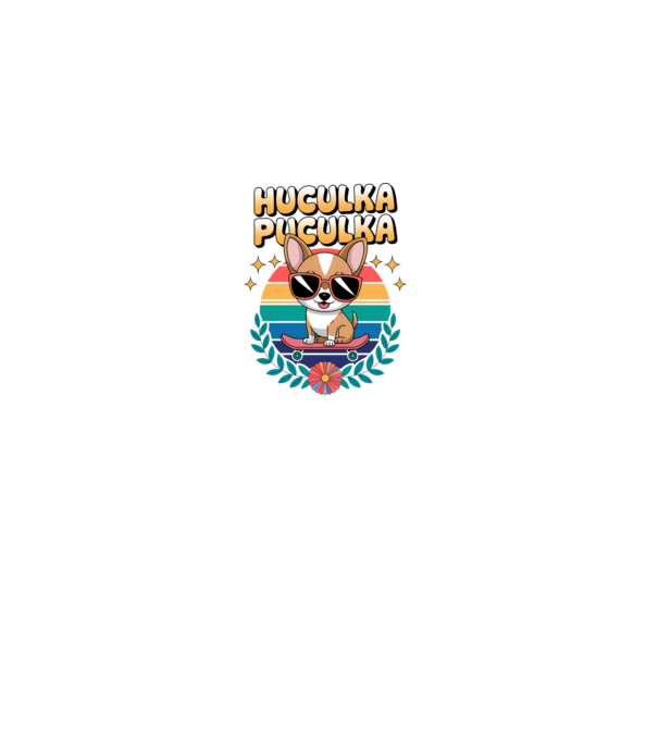 Huculka Puculka Câine 2 model alb pe tricou