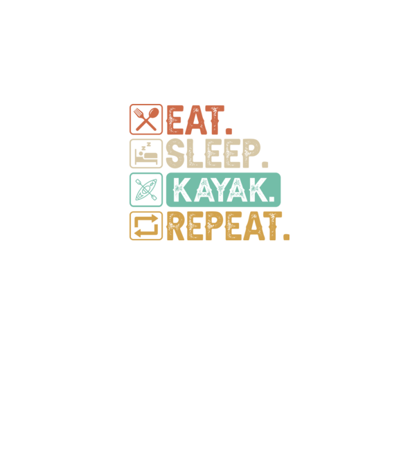 Eat Sleep Kayak model verde neon pe tricou