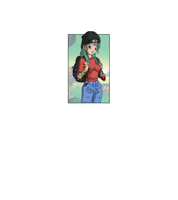 dragon ball bulma model roșu pe tricou