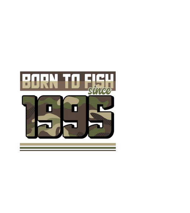 Born to fish since 1995 model negru pe tricou