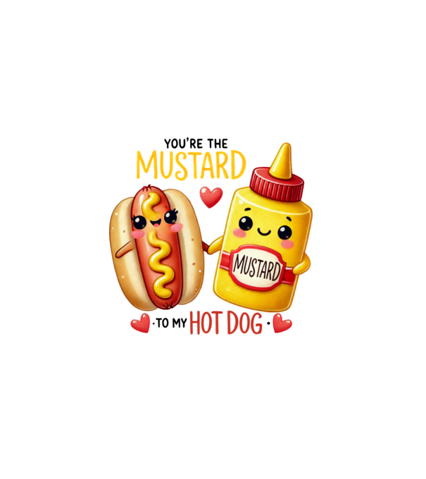 Mustard to my Hot Dog model alb pe tricou