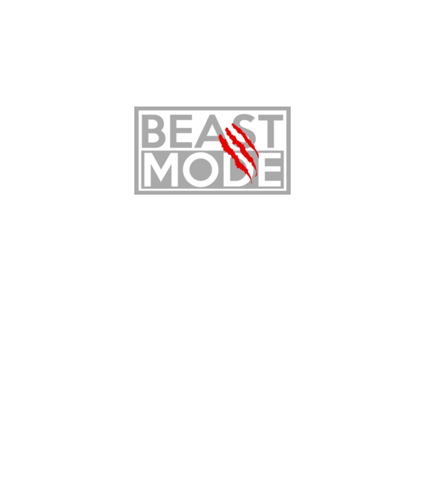 Beast mode model gri închis pe tricou