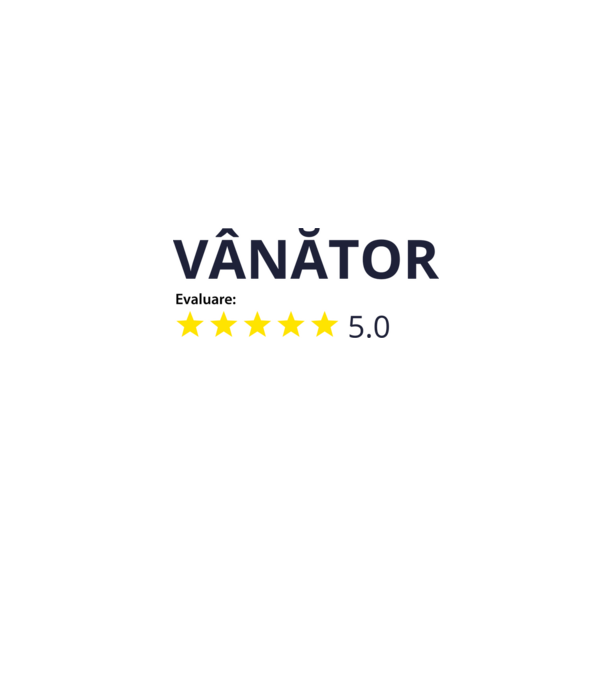 evaluare: vânător de 5 stele model alb pe tricou