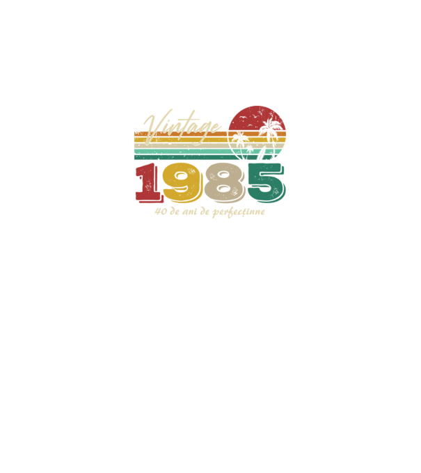 VINTAGE 1985 model negru pe tricou