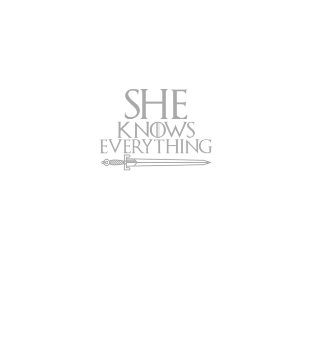 Cuplu She knows everything model negru pe tricou