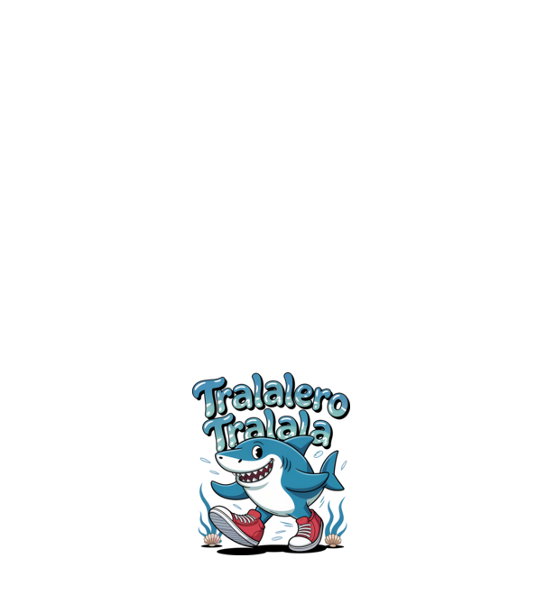 Tralalero Tralala drăguț model albastru închis pe tricou