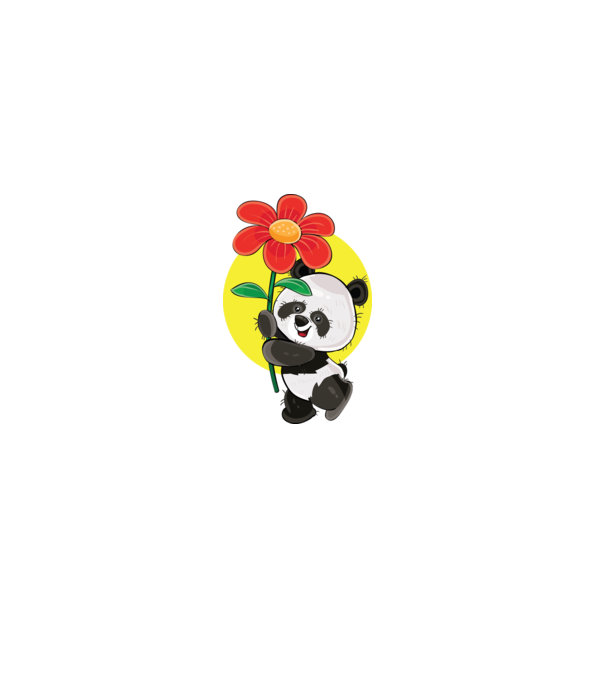 Dragoste panda model negru pe tricou