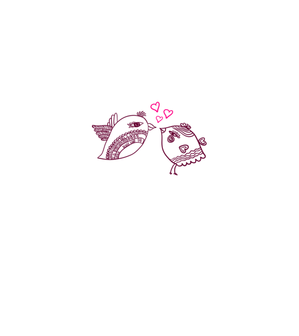 lovebirds model alb pe tricou
