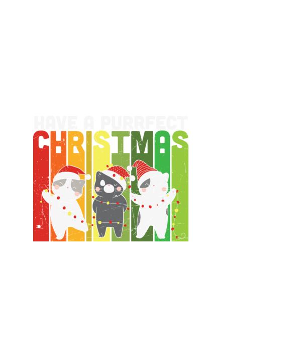 Have a purrfect christmas model negru pe tricou