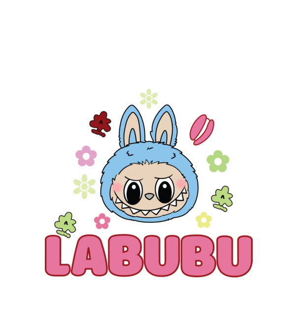 Labubu model alb pe tricou
