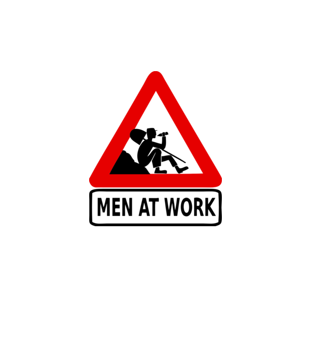 men at work model alb pe tricou