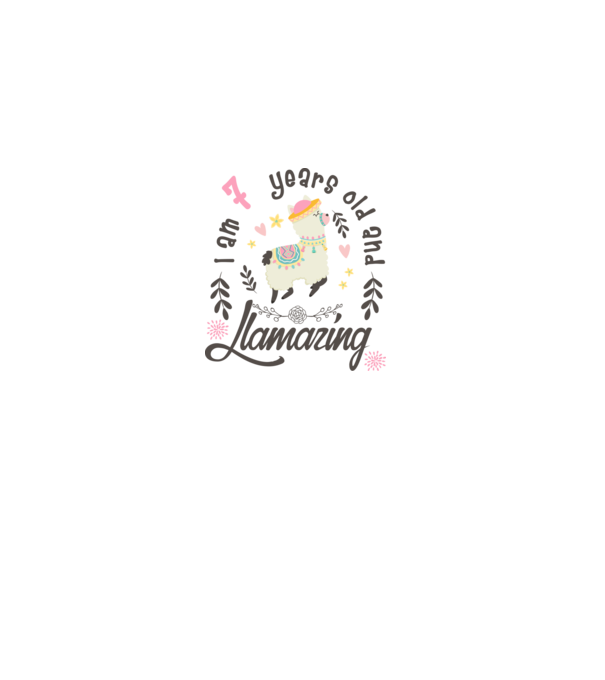 Birthday Llamazing 7 years old model alb pe tricou