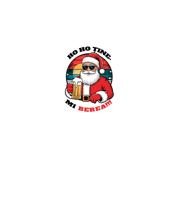 Ho ho ține mi berea! alb model alb pe tricou