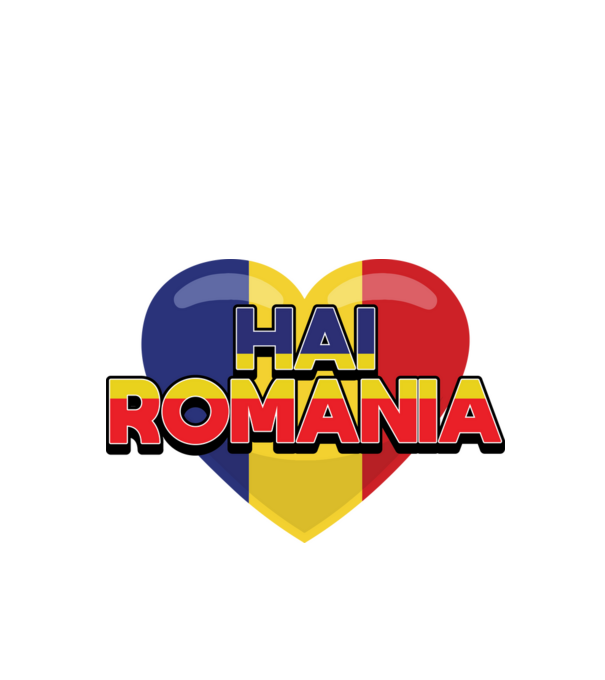 Romania heart model negru pe tricou