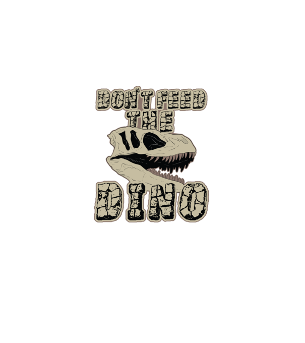 Dont feed the dino model negru pe tricou