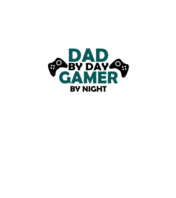 Dad by day gamer by night model alb pe tricou