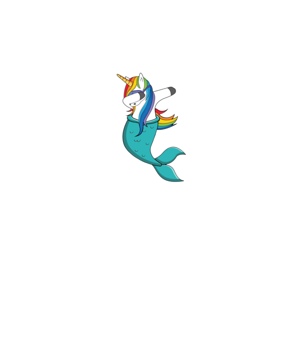 Unicorn Sirenă DAB model albastru închis pe tricou