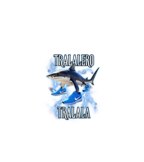 Tralalero Tralala model negru pe tricou