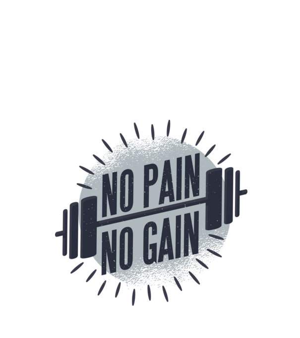 No pain no gain round model roșu pe tricou