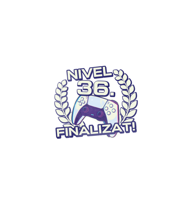 Nivel 36 finalizat! model negru pe tricou