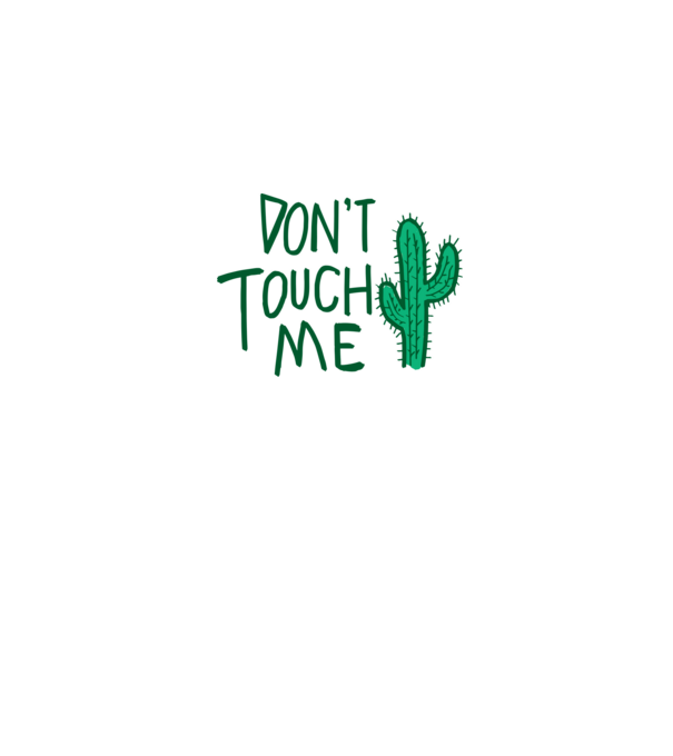 Dont touch me model alb pe tricou