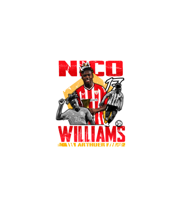 Nico Williams tribute model negru pe tricou