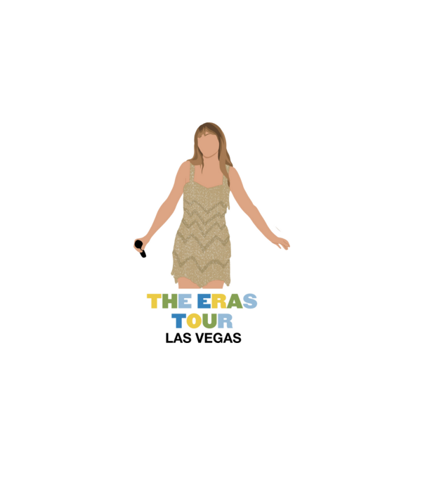 Taylor Swift The Eras Tour Las Vegas model alb pe tricou