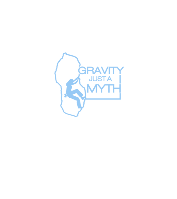 Gravity just a myth model albastru jeanși pe tricou