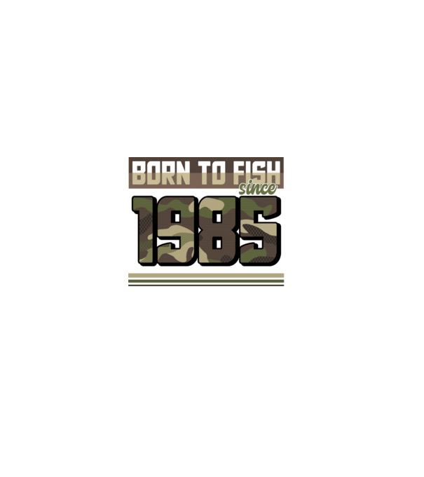 Born to fish since 1985 model negru pe tricou