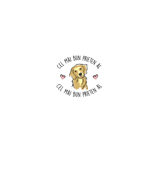 Cel mai bun prieten al meu este un golden retriever model alb/roșu pe tricou