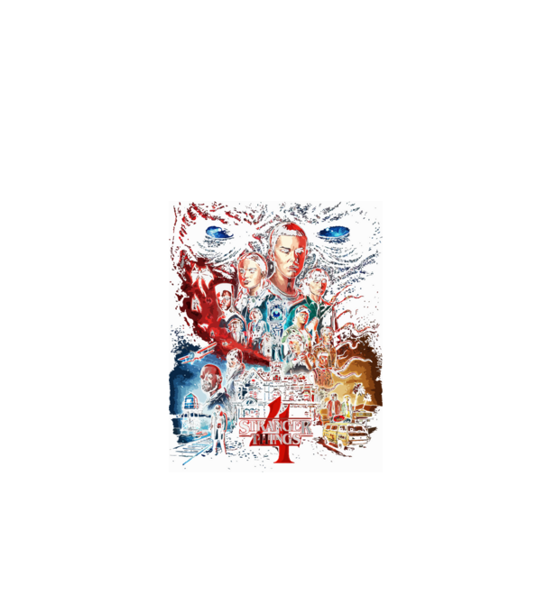 stranger things poster model negru pe tricou