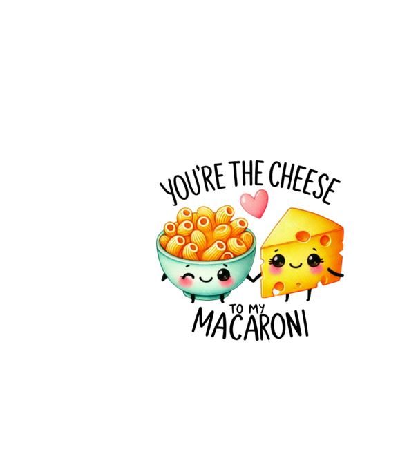 Cheese to my Macaroni model alb pe tricou