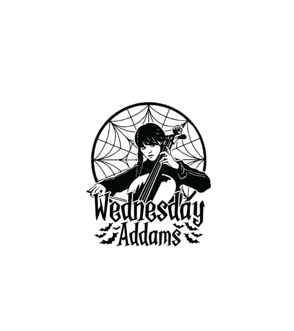 Wednesday Window model alb pe tricou