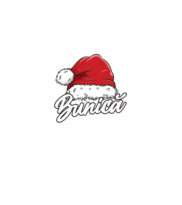 bunică Santa Hat model negru pe tricou