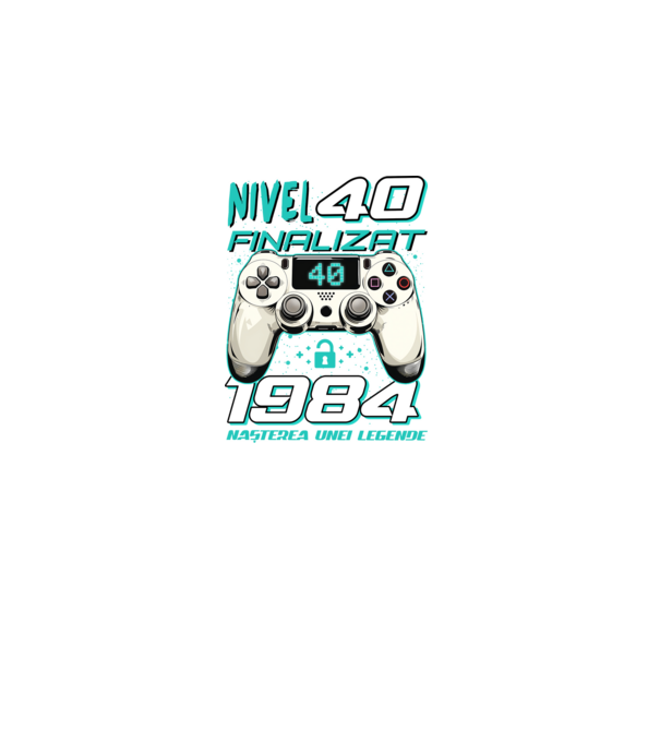 Nivel finalizat 40 1985 model negru pe tricou