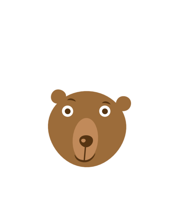 Bear Face model alb pe tricou
